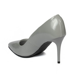 Dámské elegantní boty 1293 šedý lak