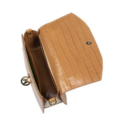 Dámská kabelka do ruky 023g croco hnědá