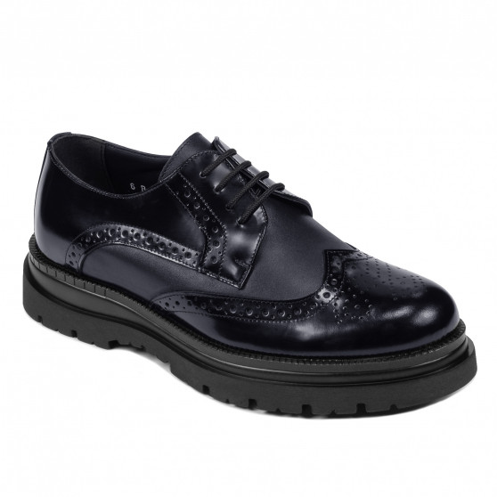 Elegantní pánské boty 972 lak indigo kombinovaný