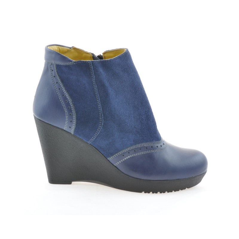 Dámské boty 3268 indigo velur kombinace