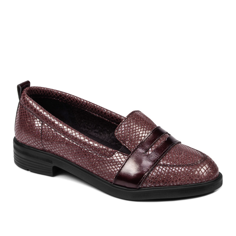 Dámské elegantní/volnočasové boty 6037 bordo perleťová kombinace