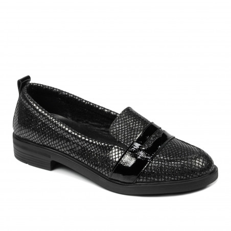 Dámské ležérní/elegantní boty 6037 černý perleťový kombinovaný