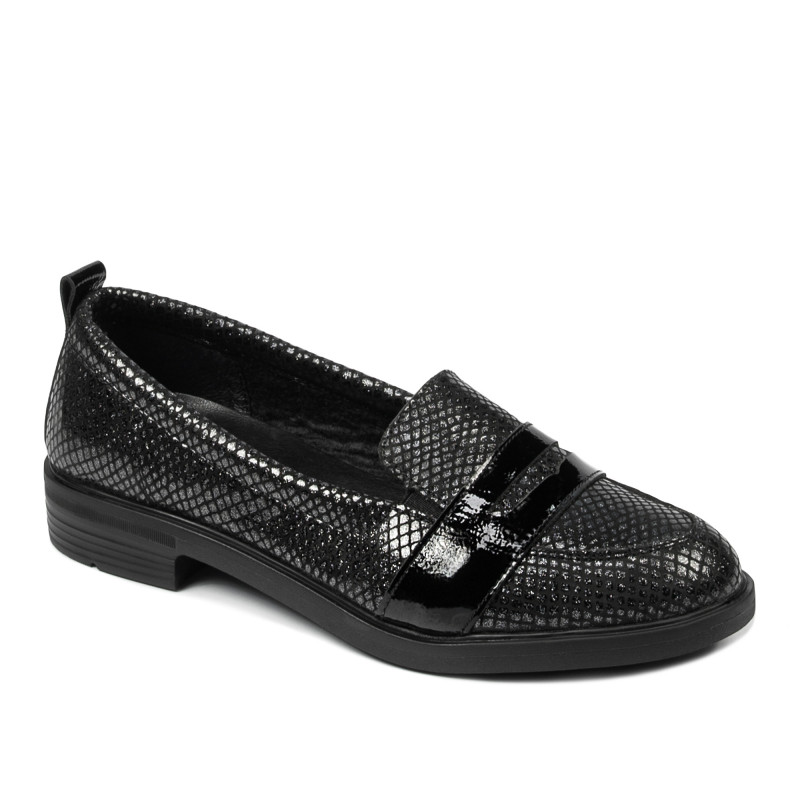 Dámské ležérní/elegantní boty 6037 černý perleťový kombinovaný