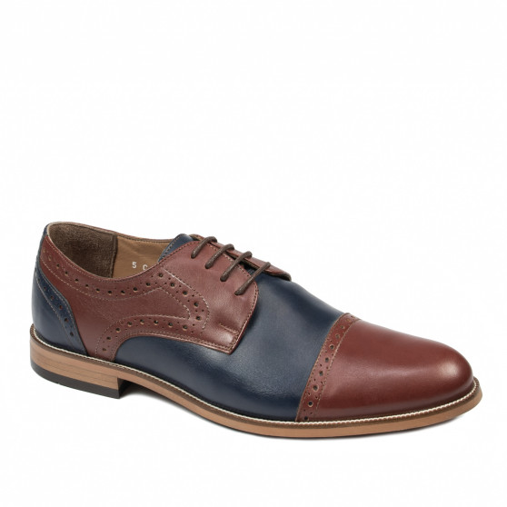 Elegantní pánské boty 880 hnědá+indigo