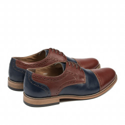 Elegantní pánské boty 880 hnědá+indigo