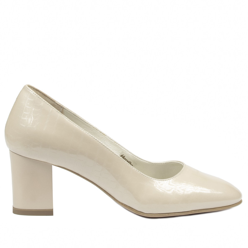 Elegantní dámské boty 1268 lak slonová kost