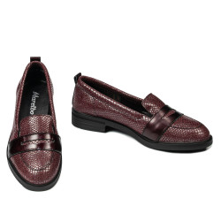 Dámské elegantní/volnočasové boty 6037 bordo perleťová kombinace