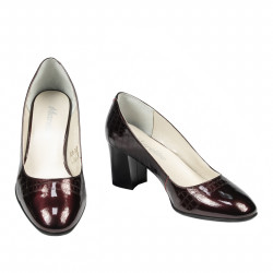 Elegantní dámské boty 1268 lak bordó