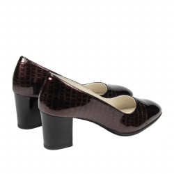 Elegantní dámské boty 1268 lak bordó