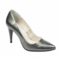 Elegantní dámské boty 1246 šedá metalíza