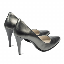 Elegantní dámské boty 1246 šedá metalíza
