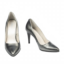 Elegantní dámské boty 1246 šedá metalíza