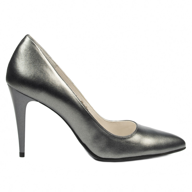 Elegantní dámské boty 1246 šedá metalíza
