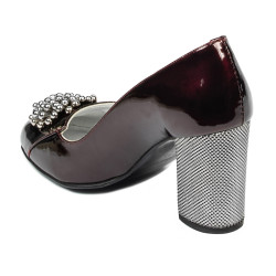 Elegantní dámské boty 1272 lak bordo