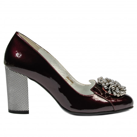 Elegantní dámské boty 1272 lak bordo