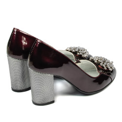 Elegantní dámské boty 1272 lak bordo