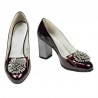 Elegantní dámské boty 1272 lak bordo