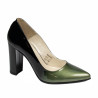 Elegantní dámské boty 1261 lak zelená+černá