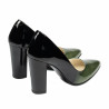 Elegantní dámské boty 1261 lak zelená+černá