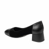 Elegantní dámské boty 1332 černý kombinovaný velur