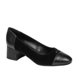 Elegantní dámské boty 1332 černý kombinovaný velur