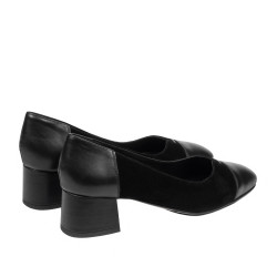 Elegantní dámské boty 1332 černý kombinovaný velur