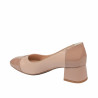 Elegantní dámské boty 1332 lakované nude kombinované