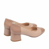 Elegantní dámské boty 1332 lakované nude kombinované