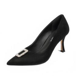 Elegantní dámské boty 1318 černý velur