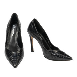 Elegantní dámské boty 1330 croco černá