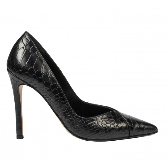Elegantní dámské boty 1330 croco černá