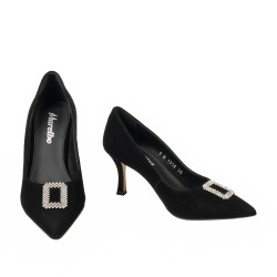 Elegantní dámské boty 1318 černý velur