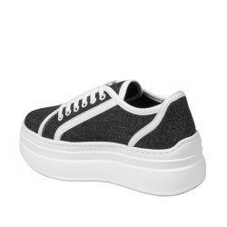 Dámské sportovní boty 6089 jeans černá kombinace