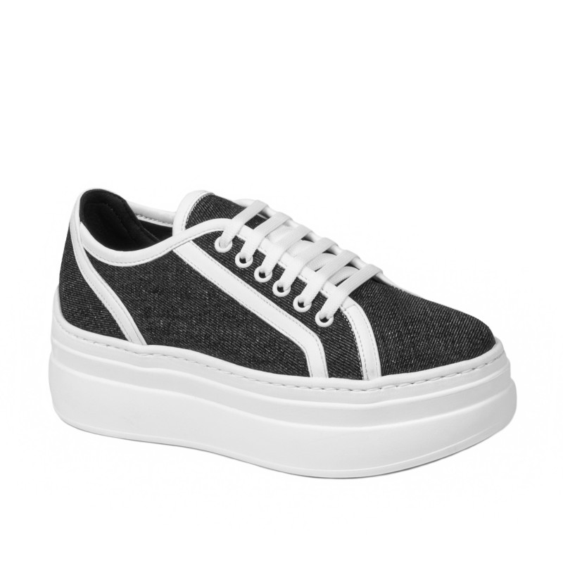 Dámské sportovní boty 6089 jeans černá kombinace