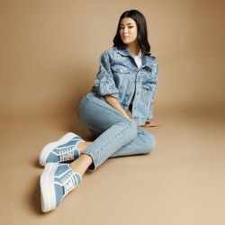 Dámské sportovní boty 6089 kombinace jeans modrá lifestyle