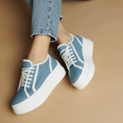 Dámské sportovní boty 6089 kombinace jeans modrá lifestyle