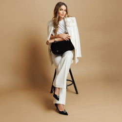 Elegantní dámské boty 1318 černý velur lifestyle