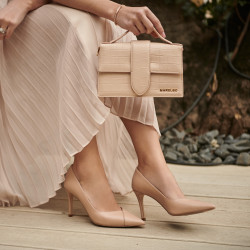 Elegantní dámské boty 1325 croco béžové