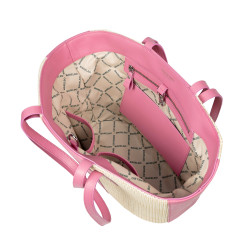 Plážová taška pro dámy 044g 01 barbie růžová+rafie