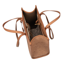 Dámská plážová taška 045g camel+karamelová rafie