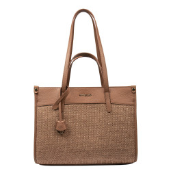 Dámská plážová taška 045g camel+karamelová rafie