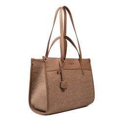 Dámská plážová taška 045g camel+karamelová rafie
