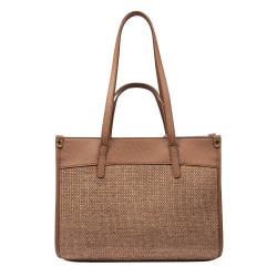 Dámská plážová taška 045g camel+karamelová rafie