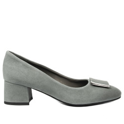 Elegantní dámské boty 1321 šedý velur