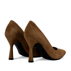 Elegantní dámské boty 1322 hnědý velur