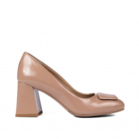Elegantní dámské boty 1324 lakovaná béžová