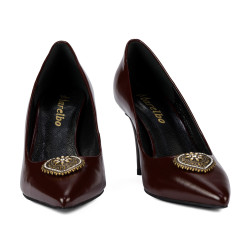 Dámské elegantní boty 1363 bordo lak