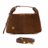 Dámská kabelka do ruky 037-1g semiš hnědá