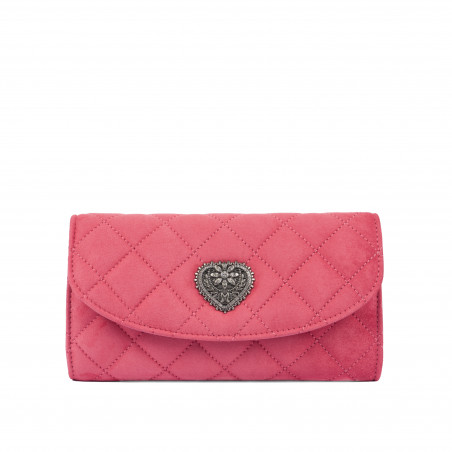 Dámská kabelka přes rameno 048g 01 semiš růžová barbie