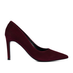 Dámské elegantní boty 1366 bordo velur